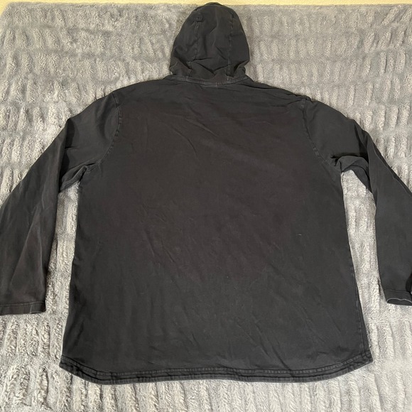 Nike Black Long Sleeve Hooded T Shirt Size XXL Cotton Made in Malaysia *Stain - Picture 2 of 11